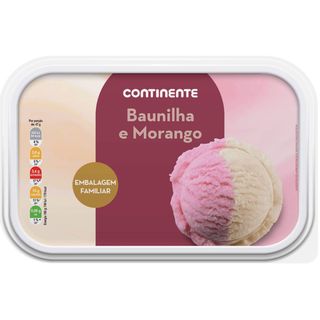 Gelado Baunilha e Morango Continente (emb. 2 lt)