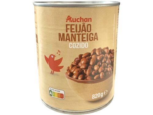 FEIJÃO MANTEIGA AUCHAN COZIDO 820(520)G
