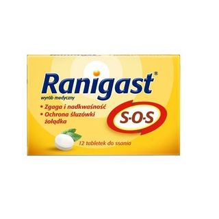 Ranigast SOS 200 mg + 50 mg + 80 mg + 140 mg 12 tabletek