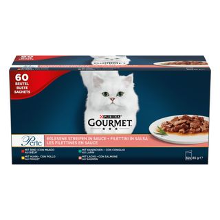 Gourmet perle filettini in salsa cat busta multipack 60x85g mix carne e pesce
