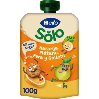 Bolsita De Naranja-Plátano-Galleta Hero, Doypack 100 G