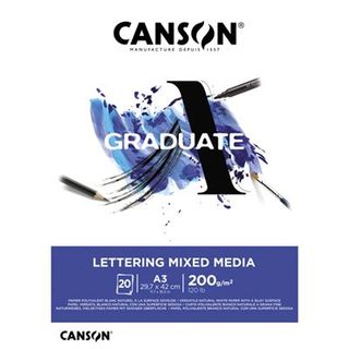 Bloc A3 Canson Graduate Lettering Multitécnica Satin 200G (3148950060983)