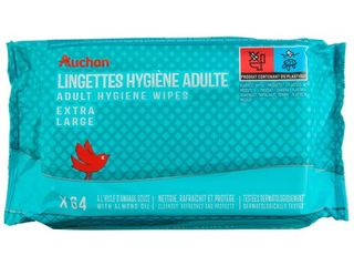 TOALHITAS INCONTINÊNCIA AUCHAN ADULTO 64UN