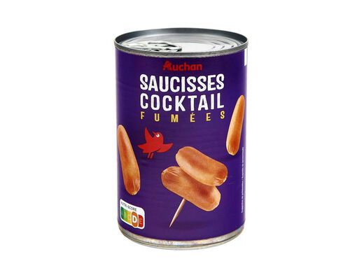 SALSICHAS AUCHAN COCKTAIL LATA 400(240)G