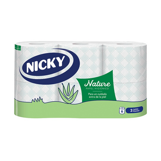 Papel Higiénico Aloe Vera Nicky 6 Rollos