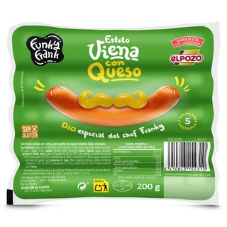Salchichas Viena Con Queso Funky Frank De Dia Bolsa 200 G