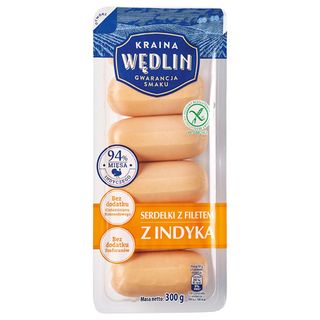Kraina Wędlin Serdelki z filetem z indyka, 300 g