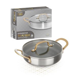 Tegame 20 cm triplo strato Tri-Ply - Gold con coperchio