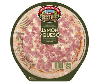 Pizza Jamón y Queso Al Horno de Piedra Casa Tarradellas 405 G.
