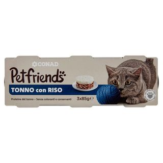 CONAD Petfriends Tonno con Riso 3 x 85 g - 8003170078956