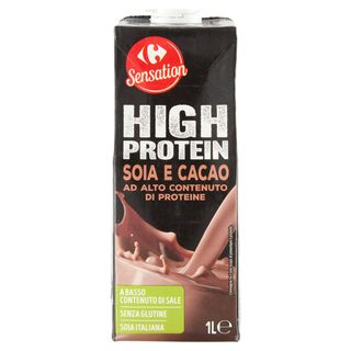 Carrefour Sensation High Protein Soia E Cacao 1 L