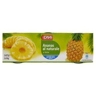 Crai Ananas al naturale a fette 3 x 227 g