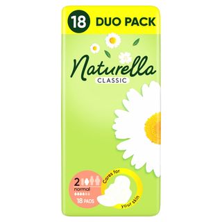 Naturella Classic Normal Plus Rozmiar 2 Podpaski ze skrzydełkami × 18