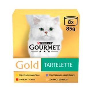 Comida Gato Gourmet Gold Tartelette Carne Y Verduras Pack 8X85 G