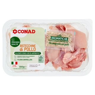 CONAD Percorso Qualità Allevato Senza Uso di Antibiotici* Bistecchine di Pollo 300 g - 8003170089990