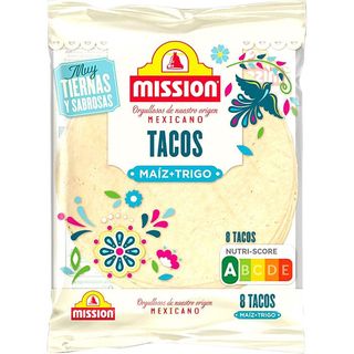 MISSION Tacos De Maíz Y Trigo 8 Unidades 200 G