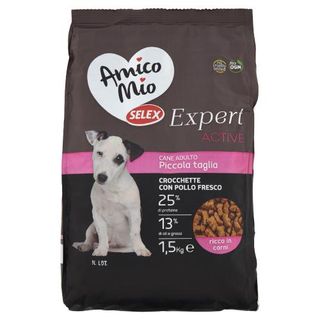 Selex Amico Mio Expert Cane Adulto Di Taglia Piccola Crocchette Con Pollo Fresco Active 1,5 Kg - 409140