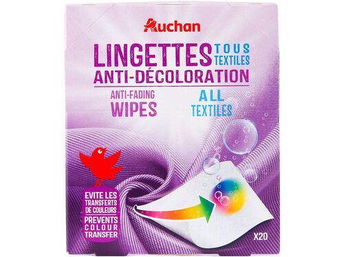 TOALHITAS ROUPA AUCHAN ANTI-DESCOLORAÇÃO 20UN