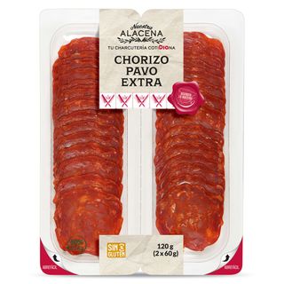 Chorizo De Pavo Extra Nuestra Alacena De Dia Bandeja 2 X 60 G