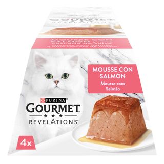 Comida Húmida para Gato Adulto Revelations Mousse Salmão Terrina Purina Gourmet Revelations (emb. 4 x 57 gr)