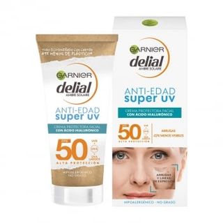 Crema Protectora Facial Con Ácido Hialurónico Spf50 Anti-Edad Super Uv Garnier Delial 50 Ml.