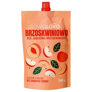 OwoLovo Mus 100% z owoców brzoskwiniowo, 200 g