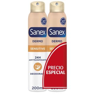 Desodorante Spray Dermo Sensitive Protección 24h - Sanex - 2 x 200 ml 8714789974668