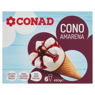 CONAD Cono Amarena 6 coni 450 g - 8003170029262