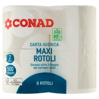CONAD Carta Igienica Maxi Rotoli 2 Veli 8 Rotoli - 8003170048430