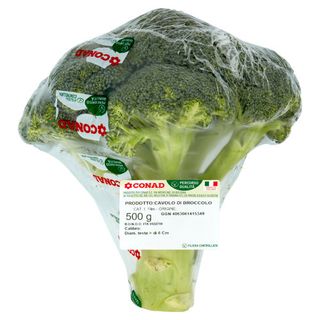CONAD Percorso Qualità Cavolo di Broccolo Italia Cal.: Diam. testa > di 6 Cm 500 g - 8003170052666
