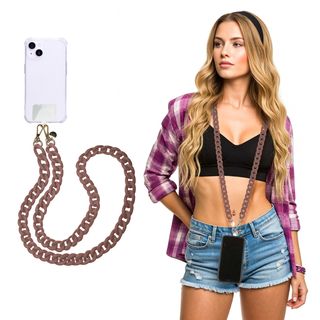 Tracolla smartphone e borsetta marrone 120 cm – Fashionally