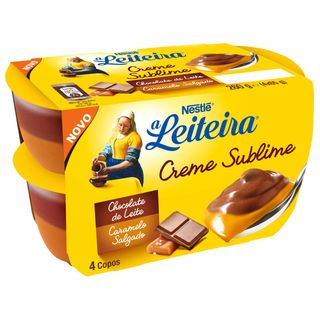 Sobremesa Creme Chocolate de Leite e Caramelo Salgado A Leiteira (emb. 260 gr (4 un))