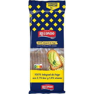 RECONDO Pan Tostado Integral 60 Unidades 540 G