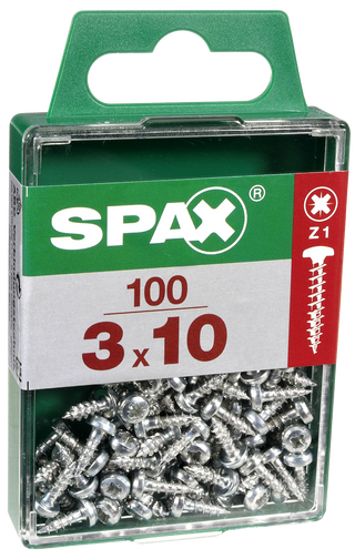 100 Paraf Red Zinc 3X10M Spax (14677306)