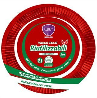 CLENDY VASSOIO TONDO RIUTILIZZABILE ROSSO DIAM.26CM 3 PEZZI   LAN031