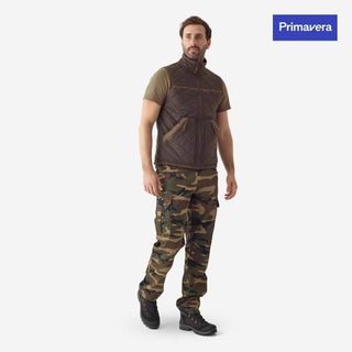 Pantalón Cargo Hombre   Solognac Steppe 500 Verde Camuflaje Resistente - S