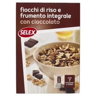 Selex Fiocchi di Riso e Frumento Integrale con Riccioli di Cioccolato Fondente 300 g