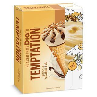 Helado Cono Vainilla Dia Temptation 4 X 68 G