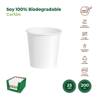 MAXI Vaso Carton Blanco 200Cc 25 Unidades Maxi