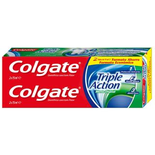 Pasta De Dientes Colgate Triple Action Anticaries Y Frescor A Menta 2X75Ml (130090)