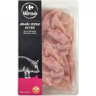 Jamón Cocido Extra Lonchas Extrafinas Carrefour 90 Grs.