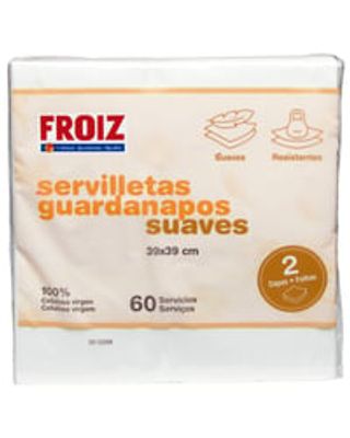 Guardanapos Froiz 39x39 cm folha dupla brancos 60 unidades