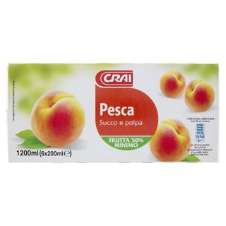 Crai Pesca Succo e Polpa 6 x 200 ml