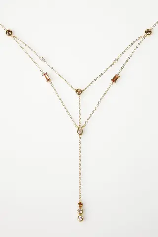 Collar Doble Circonitas Dorado