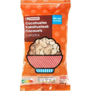 Cacahuete Tostado Sin Sal Eroski, Bolsa 200 Gr. (25944042)