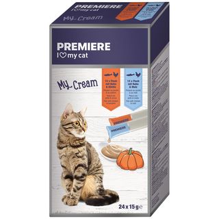 Premiere snack cat adult my cream 24x15g pesce con pollo e zucca/malto