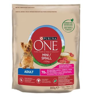 Comida Perro Purina One Adulto Buey-Arroz 800 G