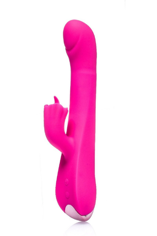 dwusilnikowy pieszczoch posuwisty, z króliczkiem o długim języku, 23,3 cm