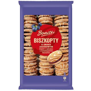 Bonitki Biszkopty o smaku jagodowym 600 g