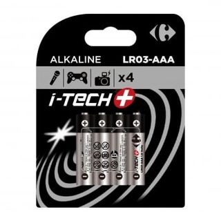 Pilas Alcalinas Carrefour Itech + Aaa/Lr03, Paquete 4